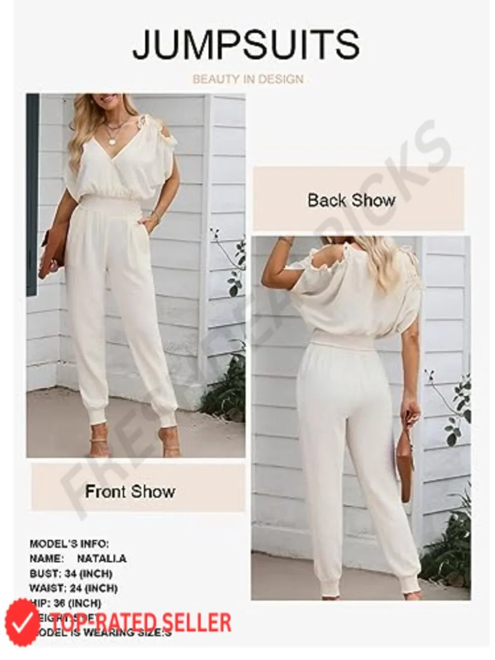 Womens Dressy Casual Jumpsuit Romper Cold Shoulder Summer One Piece